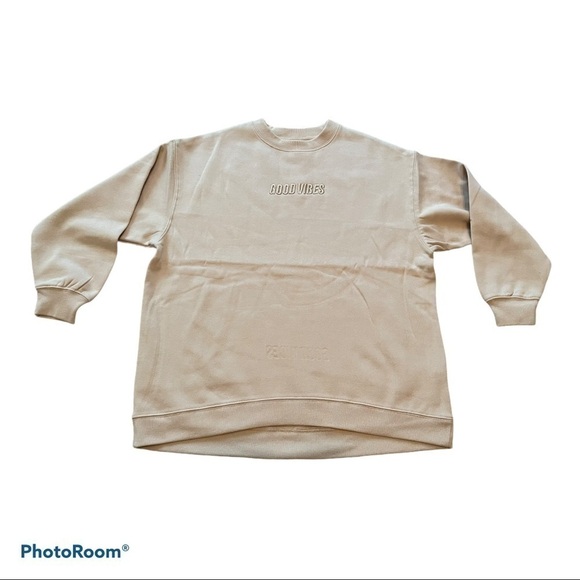 Streetwear Society Good Vibes sweatshirt in beige - Picture 1 of 8